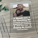 Personalised Dad Thank You Photo Plaque Fathers Day Birthday