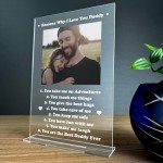 Personalised Photo Plaque Gift For Dad Daddy Fathers Day