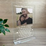 Personalised Photo Plaque Gift For Dad Daddy Fathers Day