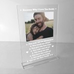 Personalised Photo Plaque Gift For Dad Daddy Fathers Day