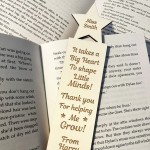 Teacher Thank You Gift Personalised Engraved Bookmark