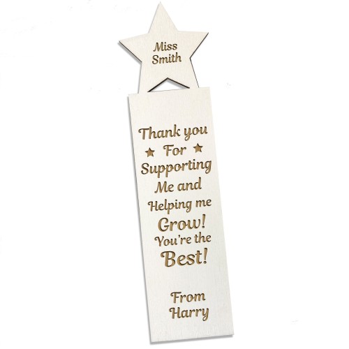 Teacher Gift Personalised Engraved Bookmark School Nursery Gift