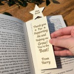 Teacher Gift Personalised Engraved Bookmark School Nursery Gift