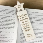 Teacher Gift Personalised Engraved Bookmark School Nursery Gift