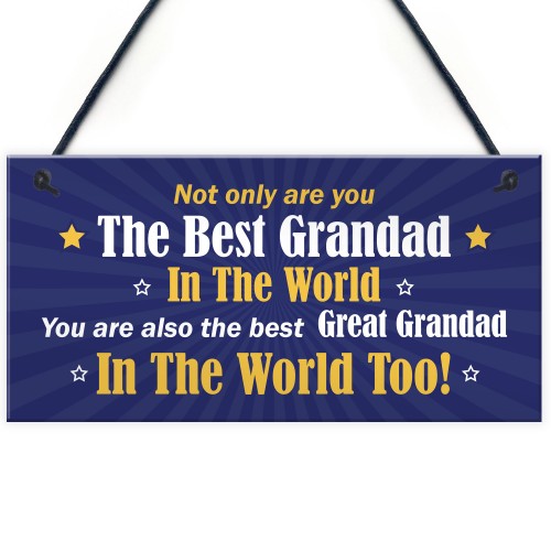 Great Grandad Gifts Hanging Sign Grandad Birthday Gift