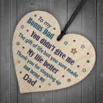 Step Dad Gifts From Stepdaughter Stepson Wood Heart Birthday