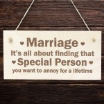 Funny Marriage Plaque Novelty Wedding Anniverary Sign Gift