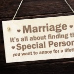 Funny Marriage Plaque Novelty Wedding Anniverary Sign Gift