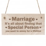 Funny Marriage Plaque Novelty Wedding Anniverary Sign Gift