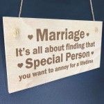 Funny Marriage Plaque Novelty Wedding Anniverary Sign Gift