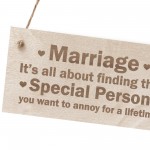 Funny Marriage Plaque Novelty Wedding Anniverary Sign Gift