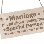 Funny Marriage Plaque Novelty Wedding Anniverary Sign Gift