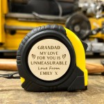 Birthday Gift For Grandad Personalised Tape Measure Tool