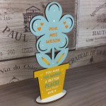 PERSONALISED Teacher Thank You Standing Flower Wood Gifts