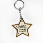 Thank You Gift For Teaching Assistant Wood Keyring Leaving Gift