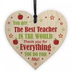 THANK YOU Gift For Teacher Wood Heart Nursery Teacher Gift