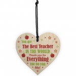 THANK YOU Gift For Teacher Wood Heart Nursery Teacher Gift