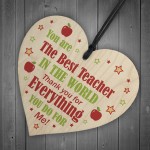 THANK YOU Gift For Teacher Wood Heart Nursery Teacher Gift