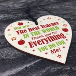 THANK YOU Gift For Teacher Wood Heart Nursery Teacher Gift