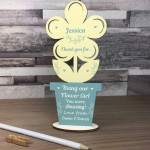 Thank You Flower Girl Gift Wood Flower Personalised Friend Gift