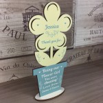 Thank You Flower Girl Gift Wood Flower Personalised Friend Gift