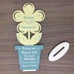 Thank You Flower Girl Gift Wood Flower Personalised Friend Gift