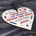 Teacher Thank You Gift Personalised Wooden Heart Leaving School 