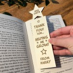 Personalised Thank You Gift For Teacher Wood Bookmark Assistant