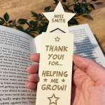 Personalised Thank You Gift For Teacher Wood Bookmark Assistant