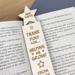 Personalised Thank You Gift For Teacher Wood Bookmark Assistant