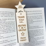 Personalised Thank You Gift For Teacher Wood Bookmark Assistant