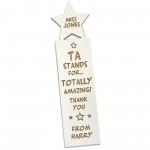 Personalised Thank You Gift For TA Teaching Assistant Bookmark