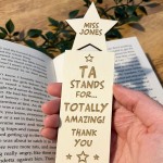 Personalised Thank You Gift For TA Teaching Assistant Bookmark