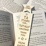 Personalised Thank You Gift For TA Teaching Assistant Bookmark