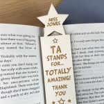 Personalised Thank You Gift For TA Teaching Assistant Bookmark