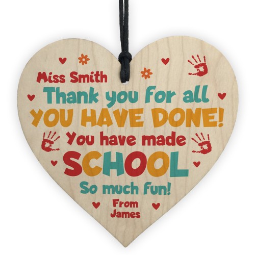 Teacher Leaving School Gifts PERSONALISED Gift For Teacher 