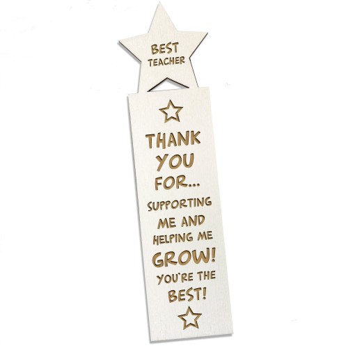 Thank You Gifts For Teacher Wooden Engraved Bookmark School