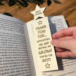 Thank You Gifts For Teacher Wooden Engraved Bookmark School