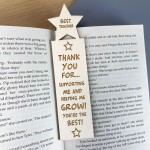 Thank You Gifts For Teacher Wooden Engraved Bookmark School