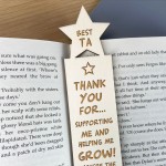 Teaching Assistant TA Teacher Wooden Bookmark Leaving School