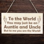 Auntie And Uncle Plaque Engraved Wood Sign Auntie Gift Uncle