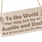 Auntie And Uncle Plaque Engraved Wood Sign Auntie Gift Uncle