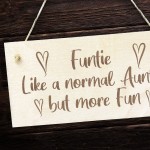 Funny Auntie Gift FUNTIE Engraved Sign Auntie Birthday Christmas