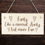 Funny Aunty Auntie Gift Engraved Hanging Sign Novelty Aunty Gift