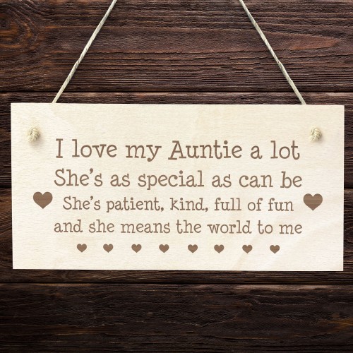 Auntie Gift Engraved Hanging Sign Novelty Auntie Birthday Xmas