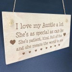 Auntie Gift Engraved Hanging Sign Novelty Auntie Birthday Xmas