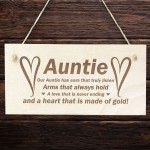 Auntie Gifts Aunt Aunty Birthday Christmas Gifts Wood Sign Gift 