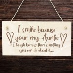 Auntie Aunt Aunty Wood Sign Auntie Birthday Christmas Gift Funny