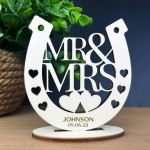 Personalised Wedding Gift Plaque Mr & Mrs Standing Plaque