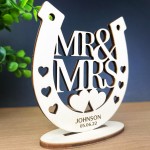 Personalised Wedding Gift Plaque Mr & Mrs Standing Plaque